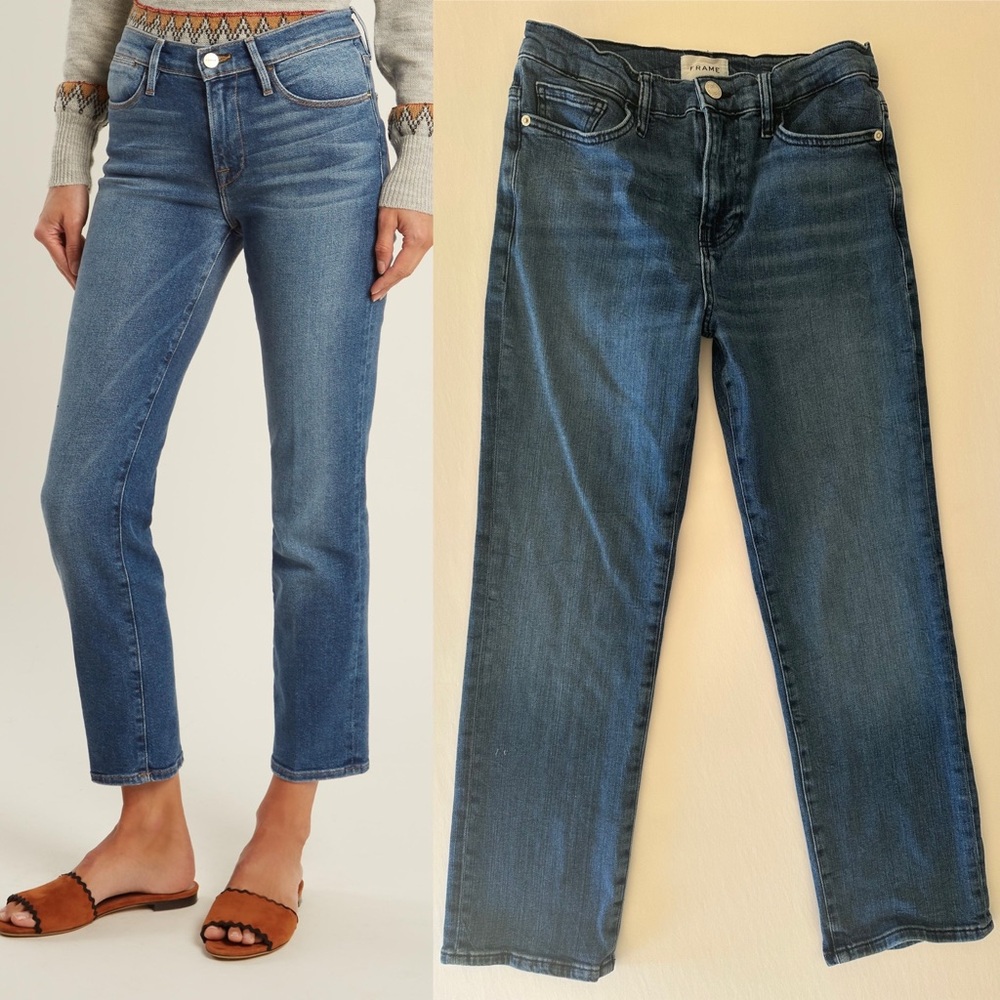 Frame Denim Women's Straight Leg Jeans - Blue